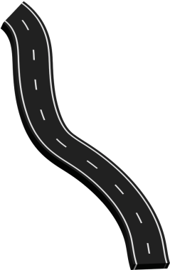 Beyaz işaretli kıvrımlı yol, rota, sokak, otoyol