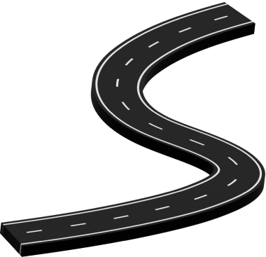 Beyaz işaretli kıvrımlı yol, rota, sokak, otoyol
