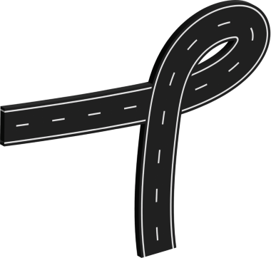 Beyaz işaretli kıvrımlı yol, rota, sokak, otoyol