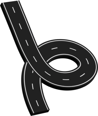 Beyaz işaretli kıvrımlı yol, rota, sokak, otoyol