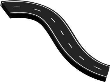 Beyaz işaretli kıvrımlı yol, rota, sokak, otoyol