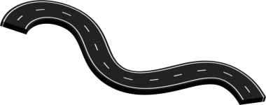 Beyaz işaretli kıvrımlı yol, rota, sokak, otoyol