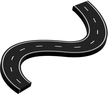 Beyaz işaretli kıvrımlı yol, rota, sokak, otoyol