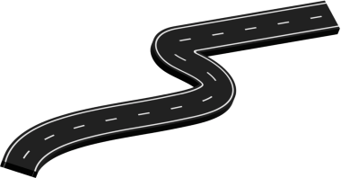 Beyaz işaretli kıvrımlı yol, rota, sokak, otoyol