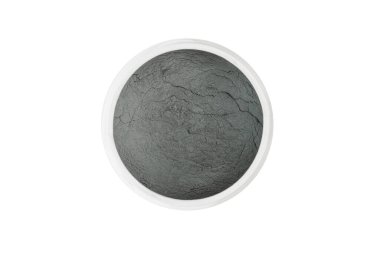 Silicon carbide for restore and sharpening stones to original flatness. Silicon carbide abrasive powder for leveling stones isolated on white background