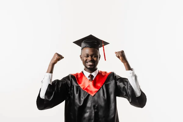 Absolvent Africké Univerzity Absolventem Vysoké Školy Oslavuje Akademický Úspěch Šťastný — Stock fotografie