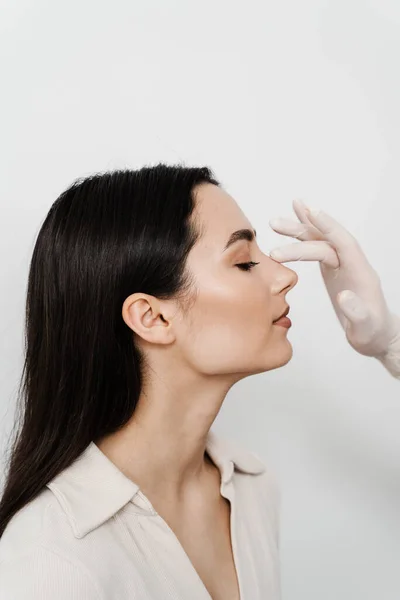 Rhinoplasty Reshaping Nose Surgery Change Appearance Nose Improve Breathing Consultation — Stockfoto