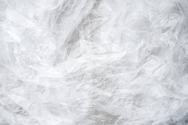 white crumpled cellophane texture background.