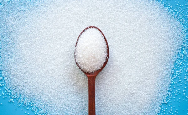 Zucchero Bianco Cucchiaio — Foto Stock