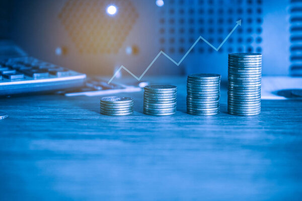 golden bitcoins on dark wooden surface. cryptocurrency.