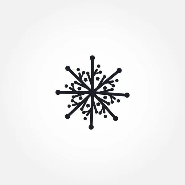 Schneeflocke Isolierte Vektorlinie Symbol — Stockvektor