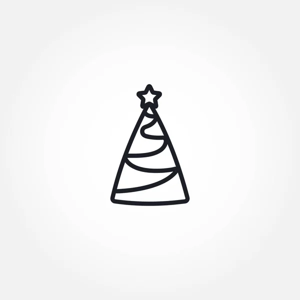 Vánoční Strom Izolované Vektorové Čáry Ikona — Stockový vektor
