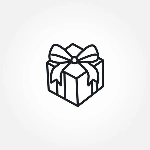 Gift Box Isolated Vector Line Icon — Stock Vector