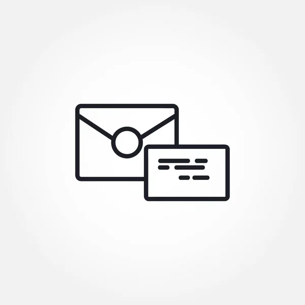 Otevřít Ikonu Řádku Pošty Písmeno Ikonou Řádku Obálky — Stockový vektor