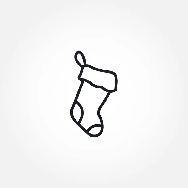 Weihnachten Socken Isolierte Vektorzeilensymbol Weihnachtssocken Line Symbol — Stockvektor