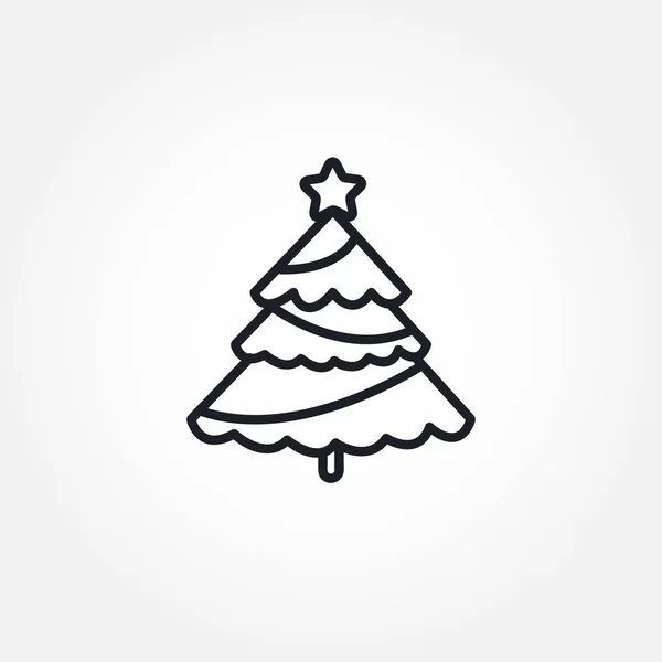 圣诞节树隔离向量线图标 — 图库矢量图片