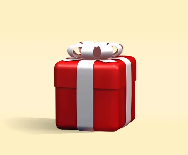 Rote Geschenk Box Vektor Illustration Rote Geschenkschachtel Symbol — Stockvektor