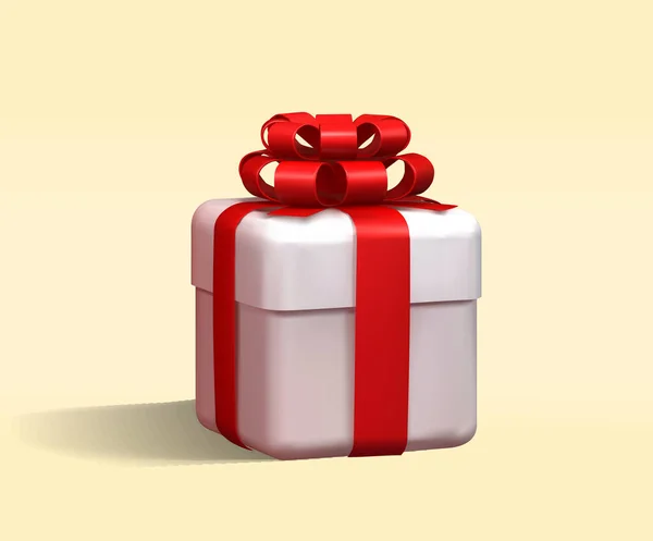 White Present Gift Box Vector Illustration White Gift Box Icon — Stock Vector