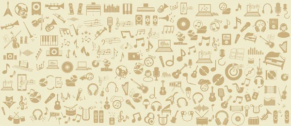 Iconos Música Fondo Música Icono Fondo — Vector de stock