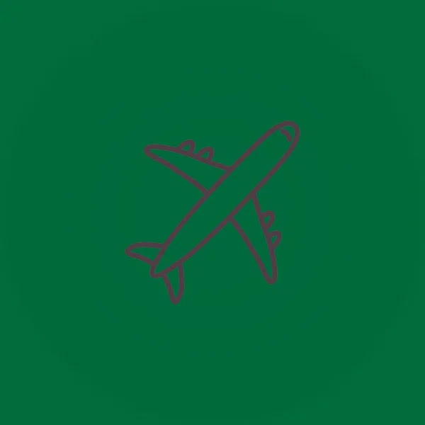 Ikona Linii Samolotu Białym Tle — Wektor stockowy