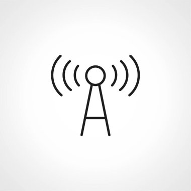 gsm ana hatları simgesi. Temel alıcı-alıcı istasyonu çizgi simgesi.