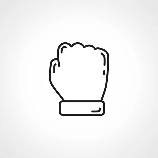 Иконка Кулака Значок Контура Кулака — стоковый вектор