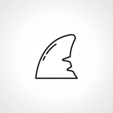 Köpekbalığı yüzgeci çizgi simgesi, Köpekbalığı yüzgeci dış hat simgesi