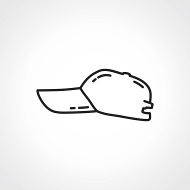 Beyzbol şapkası çizgisi simgesi. kapak ana hatları simgesi