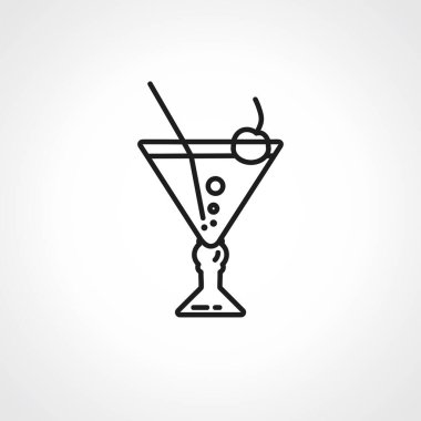 Kokteyl çizgisi simgesi. Kokteyl ana hatları simgesi