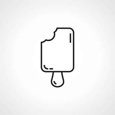 Çubuk çizgisi ikonunda dondurma. buz lolipop ana hatları simgesi