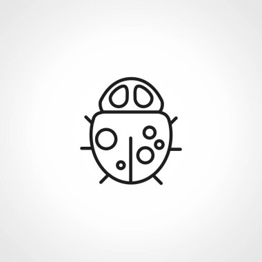 Uğur böceği ya da uğur böceği taslak ikonu. Uğur böceği ana hatları simgesi