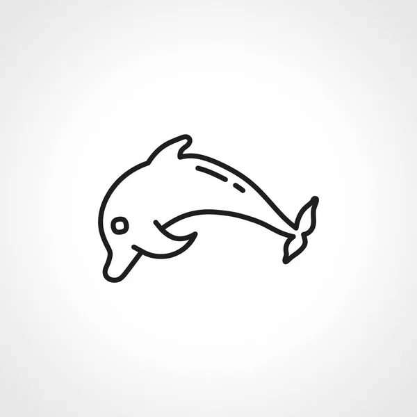 Ikona Delfíní Linie Ikona Obrysu Delfínů — Stockový vektor