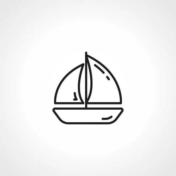 Ikona Linii Jachtów Żaglowych Żaglowiec Jacht Żaglowy — Wektor stockowy