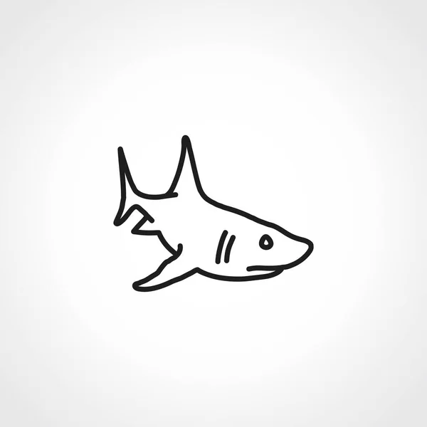 Shark Fish Line Icon Shark Outline Icon — Stock Vector