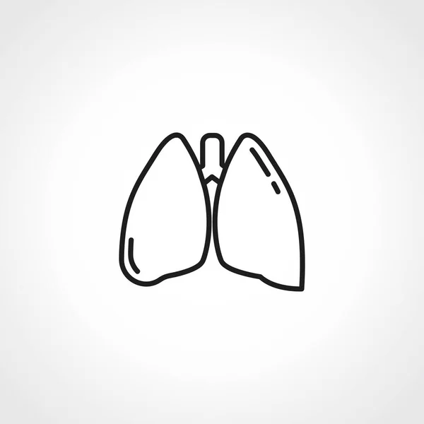肺アイコン呼吸線サイン 肺の輪郭アイコン — ストックベクタ