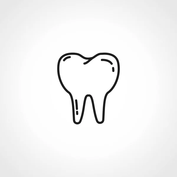 Ikona Linii Zębów Ikona Konturu Zęba — Wektor stockowy