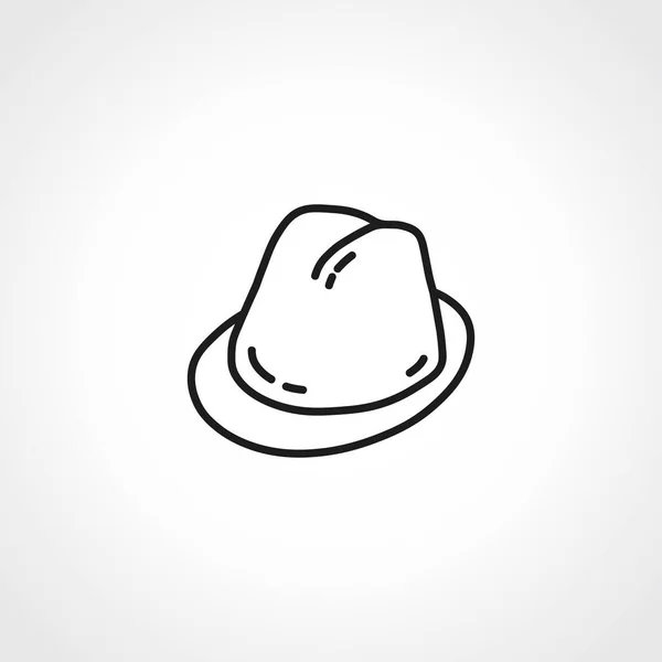 Значок Панамской Линии Значок Контура Шляпы — стоковый вектор