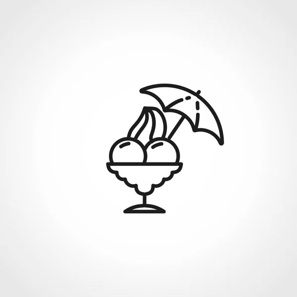 Ice Cream Glass Line Icon Ice Cream Glass Outline Icon — Stock Vector