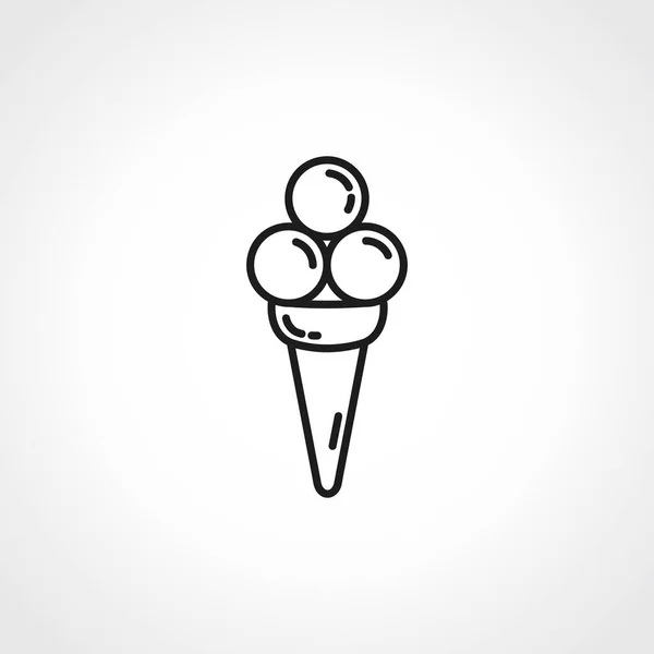 Ice Cream Konen Linje Ikon Glasstrut Kontur Ikon — Stock vektor