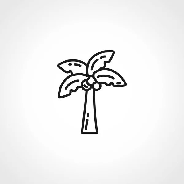 Значок Линии Пальмы Значок Контура Пальмы — стоковый вектор