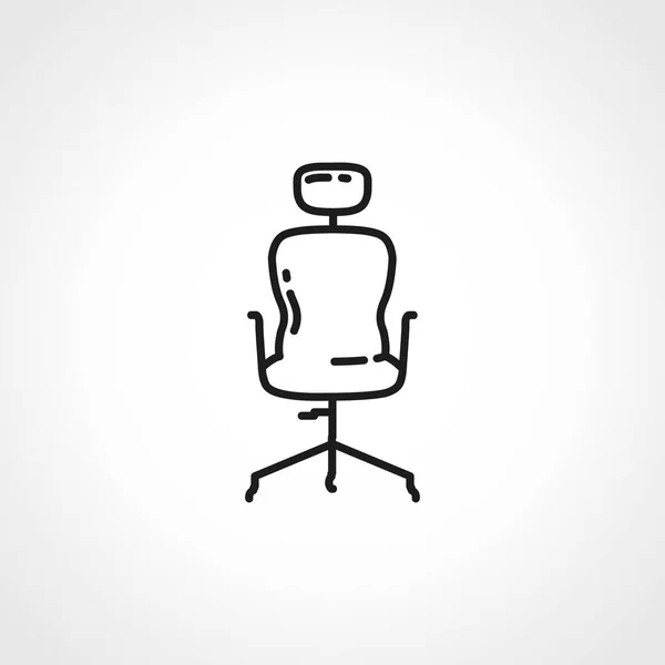 Ícone Linha Cadeira Escritório Ícone Contorno Cadeira Escritório — Vetor de Stock
