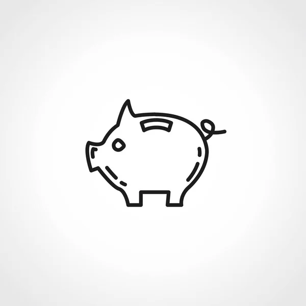 Ícone Linha Bancária Porquinho Ícone Contorno Banco Porquinho —  Vetores de Stock