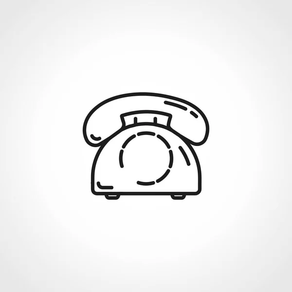 Icono Del Contorno Del Teléfono Estacionario Viejo Icono Línea Telefónica — Archivo Imágenes Vectoriales
