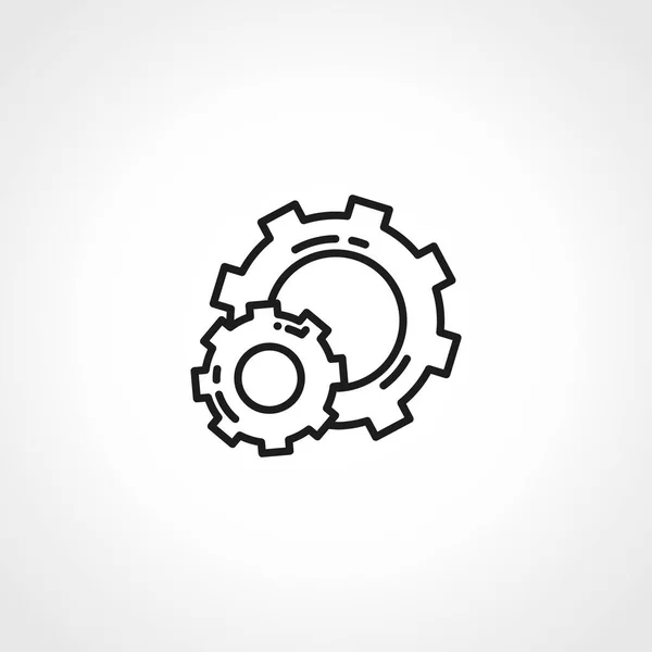 Значок Шестерни Зубчатое Колесо Круг Двигателя Значок Контура Шестерни — стоковый вектор