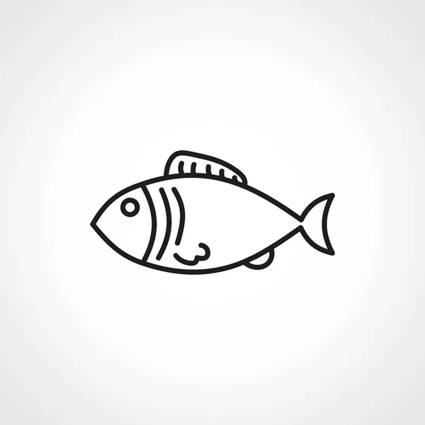 Ícone Linha Peixe Ícone Contorno Peixe —  Vetores de Stock