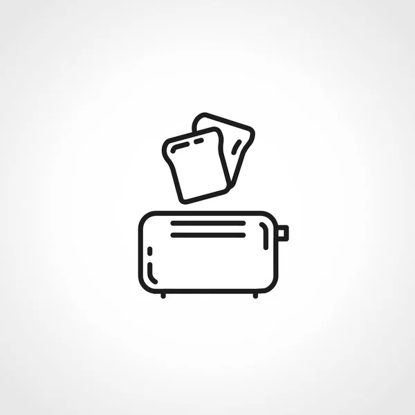 烤面包机线图标 面包轮廓图标烤面包机 — 图库矢量图片