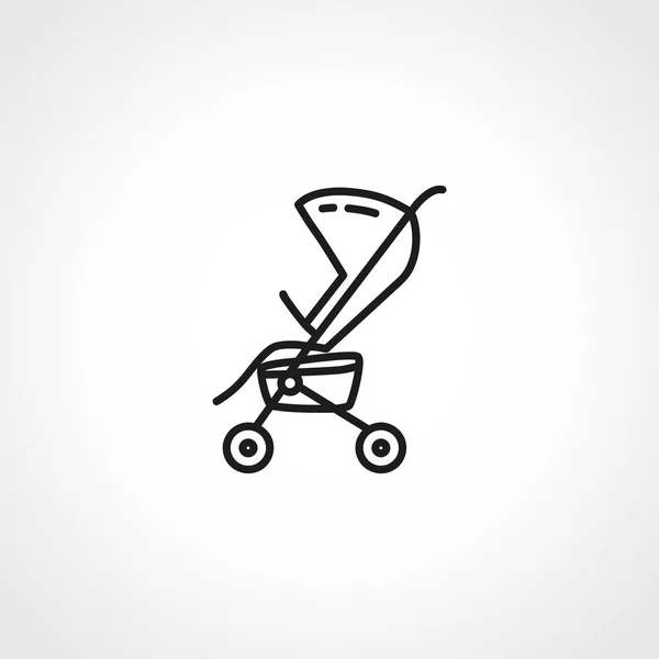 Baby Pram Carriage Line Icon Stroller Baby Outline Icon — Stock Vector