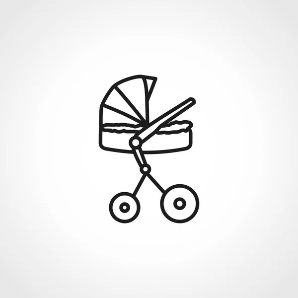 赤ちゃん番組のキャリッジラインアイコン ベビーカーの概要アイコン — ストックベクタ