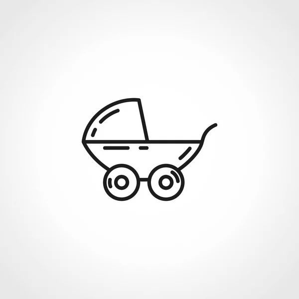 Kinderwagen Linie Symbol Baby Ikone Mit Kinderwagen — Stockvektor