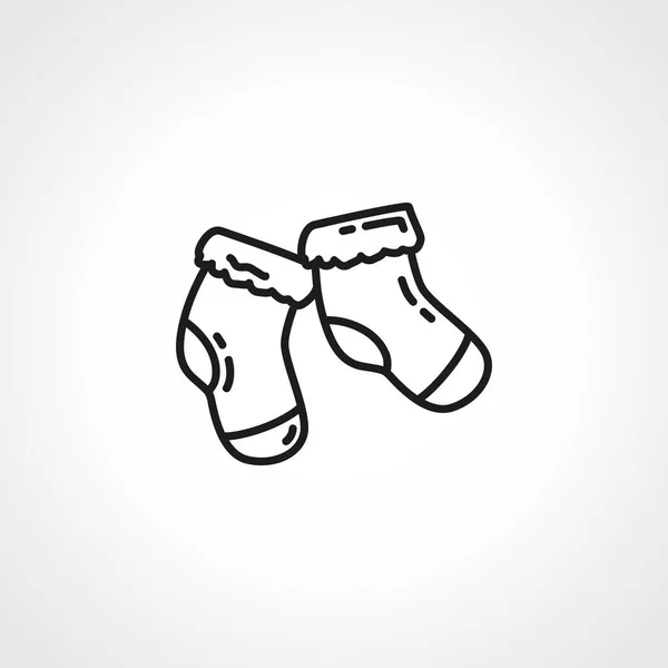婴儿袜子线图标 婴儿袜轮廓图标 — 图库矢量图片